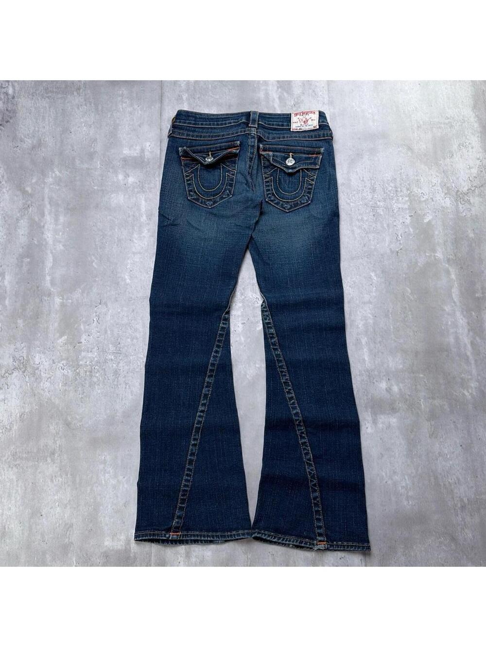 Y2K Dark Wash True Religion Grunge Joey Flared Denim Jeans